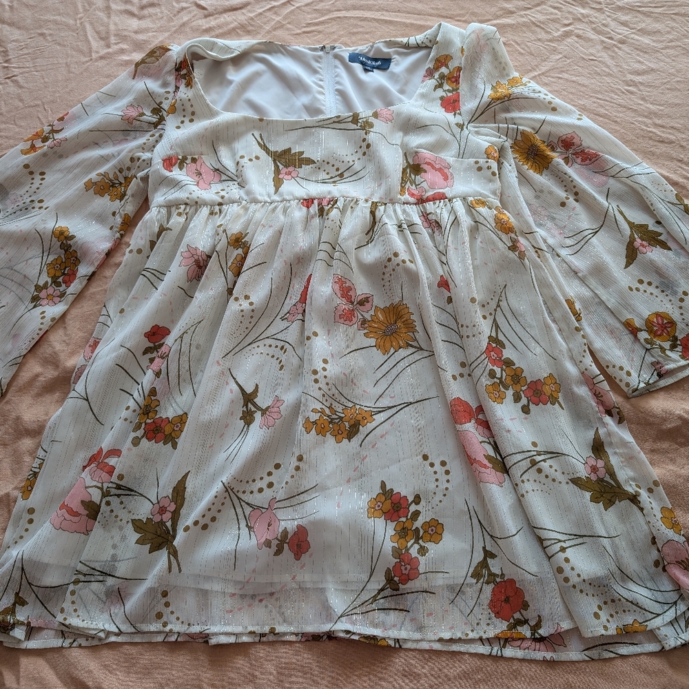 Modcloth Floral Babydoll Dress